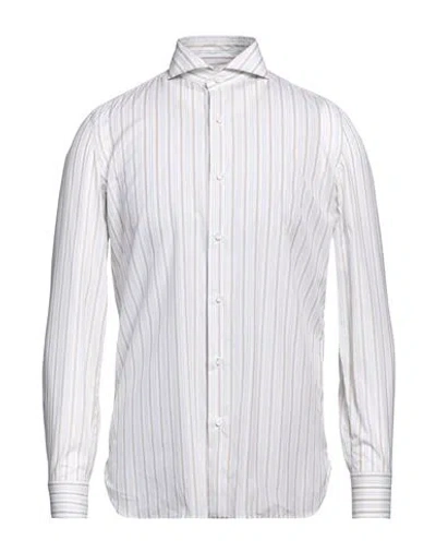 Luigi Borrelli Napoli Man Shirt Light Brown Size 15 Cotton In Beige