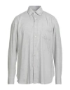 Luigi Borrelli Napoli Man Shirt Light Grey Size 17 Cotton In Gray