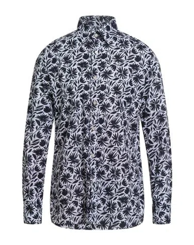 Luigi Borrelli Napoli Man Shirt Midnight Blue Size 17 ½ Linen, Cotton