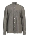 Luigi Borrelli Napoli Man Shirt Military Green Size 16 ½ Linen