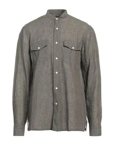 Luigi Borrelli Napoli Man Shirt Military Green Size 16 ½ Linen