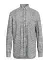 Luigi Borrelli Napoli Man Shirt Military Green Size 17 Cotton In Gray