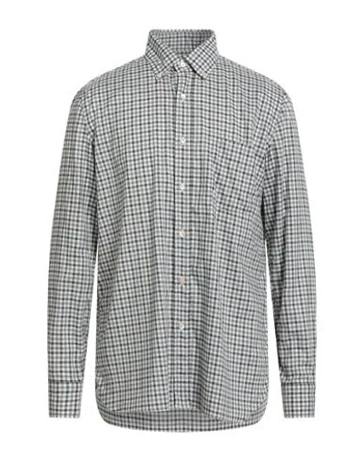 Luigi Borrelli Napoli Man Shirt Military Green Size 17 Cotton In Gray