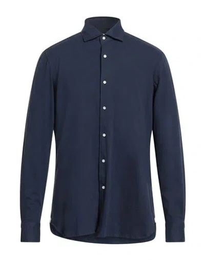 Luigi Borrelli Napoli Man Shirt Navy Size 44 Cotton In Blue