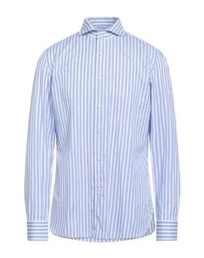 Luigi Borrelli Napoli Man Shirt Sky Blue Size 16 Cotton