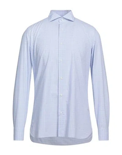 Luigi Borrelli Napoli Man Shirt Sky Blue Size 16 ½ Cotton