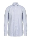 Luigi Borrelli Napoli Man Shirt White Size 17 Cotton In Blue