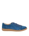 Luigi Borrelli Napoli Man Sneakers Blue Size 8 Soft Leather In Blue