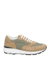 Luigi Borrelli Napoli Man Sneakers Camel Size 8 Leather, Textile Fibers In Beige