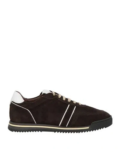 Luigi Borrelli Napoli Man Sneakers Dark Brown Size 8 Leather