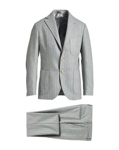 Luigi Borrelli Napoli Man Suit Light Grey Size 44 Virgin Wool In Gray