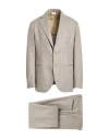 Luigi Borrelli Napoli Man Suit Taupe Size 46 Virgin Wool In Gray