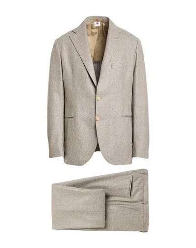 Luigi Borrelli Napoli Man Suit Taupe Size 46 Virgin Wool In Gray