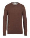 Luigi Borrelli Napoli Man Sweater Brown Size 42 Virgin Wool In Brown