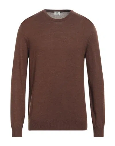 Luigi Borrelli Napoli Man Sweater Brown Size 42 Virgin Wool