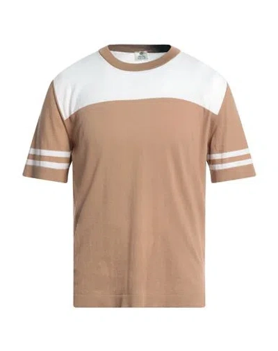 Luigi Borrelli Napoli Man Sweater Camel Size 38 Cotton In Beige