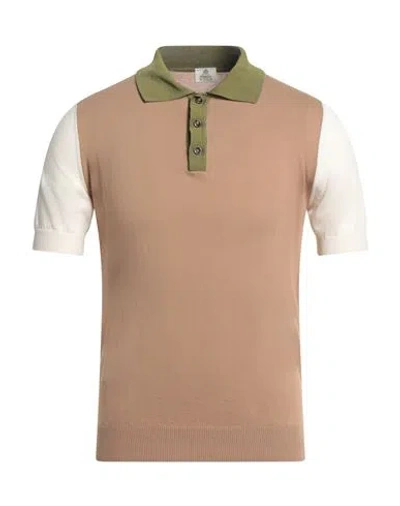 Luigi Borrelli Napoli Man Sweater Camel Size 46 Cotton In Beige