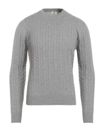 Luigi Borrelli Napoli Man Sweater Grey Size 42 Wool, Silk, Cashmere In Gray