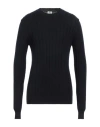 Luigi Borrelli Napoli Man Sweater Midnight Blue Size 44 Virgin Wool In Black