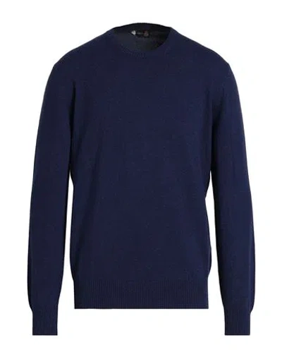 Luigi Borrelli Napoli Man Sweater Midnight Blue Size 46 Cashmere
