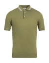 Luigi Borrelli Napoli Man Sweater Military Green Size 44 Cotton In Green