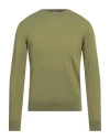 Luigi Borrelli Napoli Man Sweater Military Green Size 48 Cotton