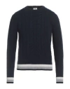 Luigi Borrelli Napoli Man Sweater Navy Size 40 Wool, Silk, Cashmere In Blue