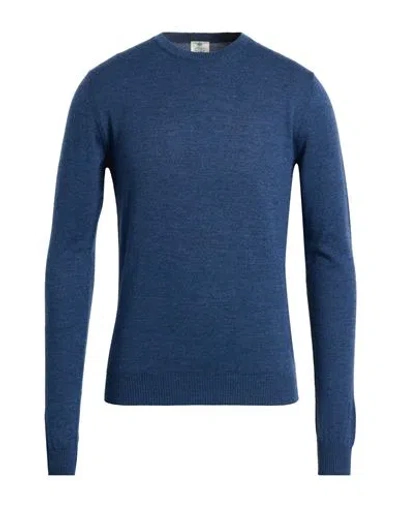 Luigi Borrelli Napoli Man Sweater Navy Size 46 Merino Wool In Blue