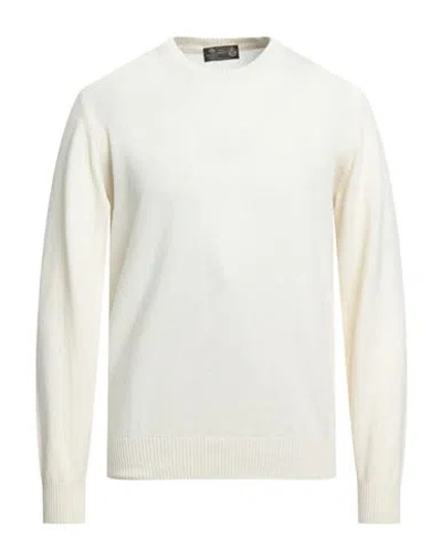 Luigi Borrelli Napoli Man Sweater Off White Size 48 Cashmere