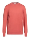 Luigi Borrelli Napoli Man Sweater Rust Size 44 Cotton In Red
