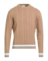 Luigi Borrelli Napoli Man Sweater Sand Size 44 Wool, Silk, Cashmere In Brown