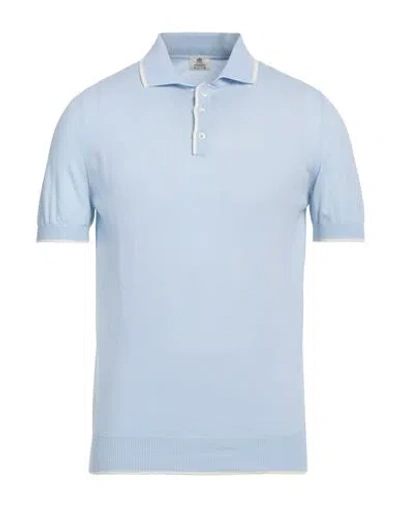 Luigi Borrelli Napoli Man Sweater Sky Blue Size 38 Cotton