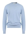 Luigi Borrelli Napoli Man Sweater Sky Blue Size 44 Wool In Blue