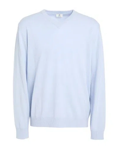 Luigi Borrelli Napoli Man Sweater Sky Blue Size Xxl Cashmere In Multi