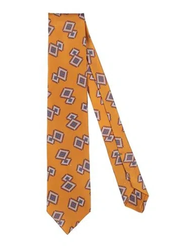 Luigi Borrelli Napoli Man Ties & Bow Ties Marigold Size - Silk In Yellow