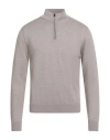 Luigi Borrelli Napoli Man Turtleneck Beige Size 40 Wool In Gray