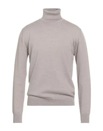 Luigi Borrelli Napoli Man Turtleneck Beige Size 42 Wool In Gray