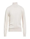 Luigi Borrelli Napoli Man Turtleneck Beige Size 44 Virgin Wool, Silk, Cashmere In White