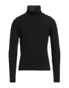 Luigi Borrelli Napoli Man Turtleneck Black Size 36 Wool, Silk, Cashmere