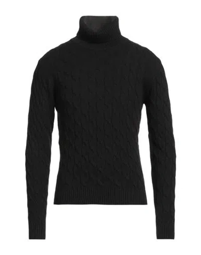 Luigi Borrelli Napoli Man Turtleneck Black Size 36 Wool, Silk, Cashmere