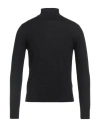 Luigi Borrelli Napoli Man Turtleneck Black Size 38 Wool In Black