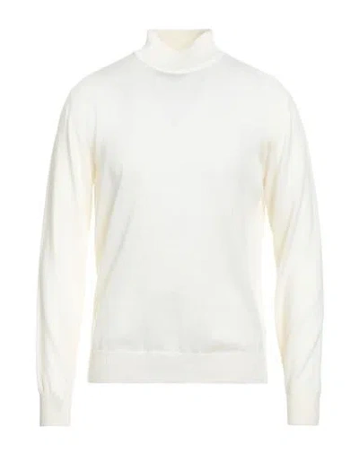 Luigi Borrelli Napoli Man Turtleneck Cream Size 42 Wool In White