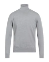 Luigi Borrelli Napoli Man Turtleneck Grey Size 36 Wool In Gray