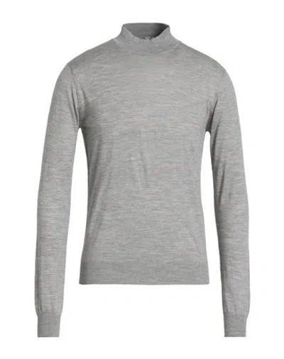 Luigi Borrelli Napoli Man Turtleneck Grey Size 44 Merino Wool, Silk, Cashmere In Gray