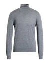 Luigi Borrelli Napoli Man Turtleneck Grey Size 46 Virgin Wool In Gray