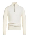Luigi Borrelli Napoli Man Turtleneck Ivory Size 40 Wool In White