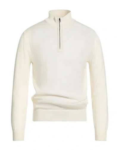 Luigi Borrelli Napoli Man Turtleneck Ivory Size 40 Wool In White