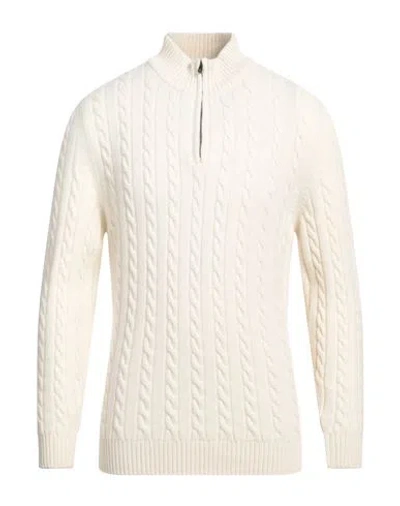 Luigi Borrelli Napoli Man Turtleneck Ivory Size 46 Virgin Wool, Cashmere In White