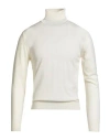 Luigi Borrelli Napoli Man Turtleneck Ivory Size 46 Wool In White