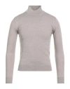 Luigi Borrelli Napoli Man Turtleneck Light Brown Size Xs Wool In Sand